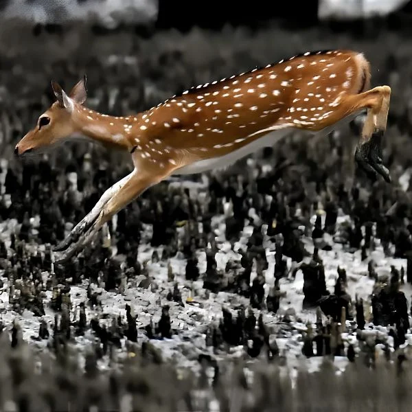 Sundarban Deer Jumping